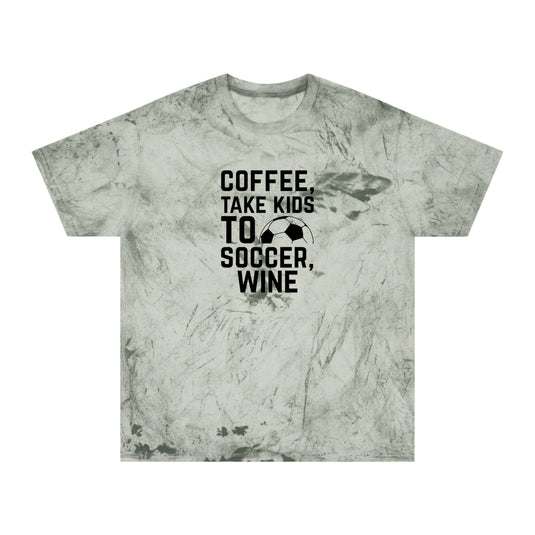 Coffee Take Kids to Soccer Wine Adult Unisex Colorblast T-Shirt