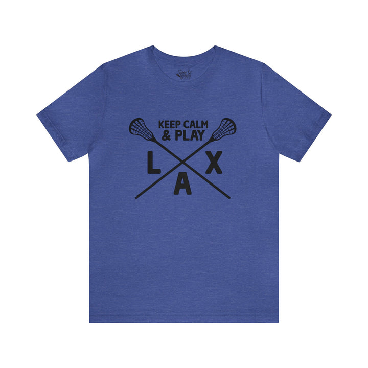 Keep Calm Lacrosse Adult Unisex Mid-Level T-Shirt