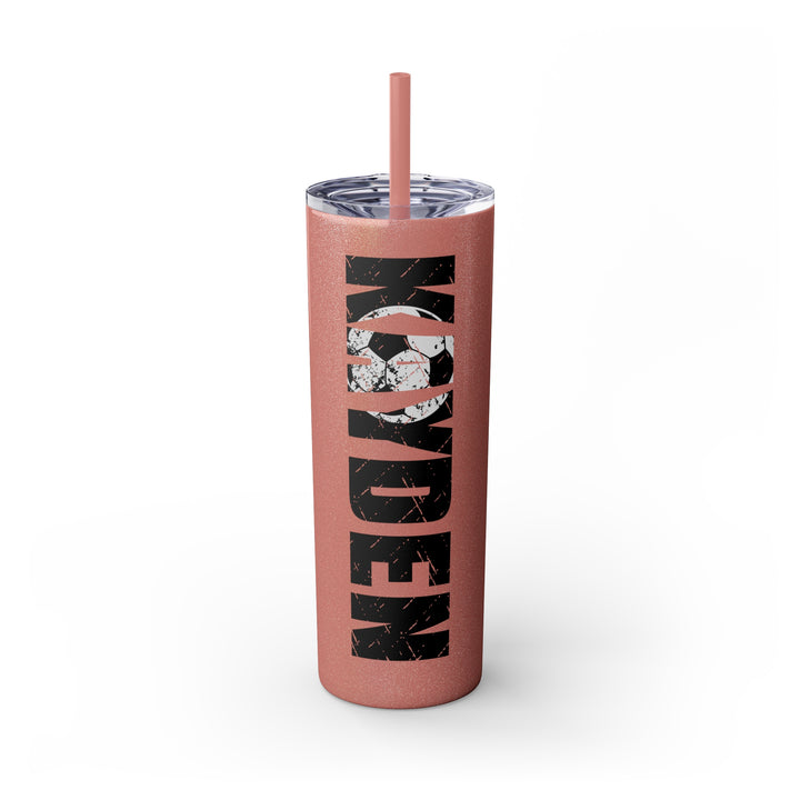 Soccer 20oz Skinny Tumbler with Straw w/Custom Name