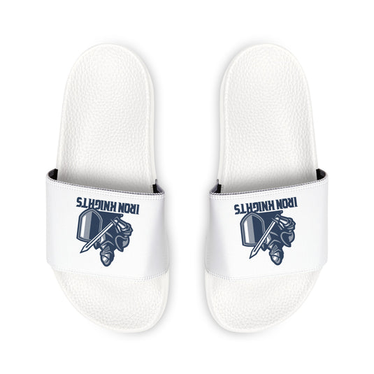 Iron Knights Men's Slide Sandals - Knight Design w/White Background