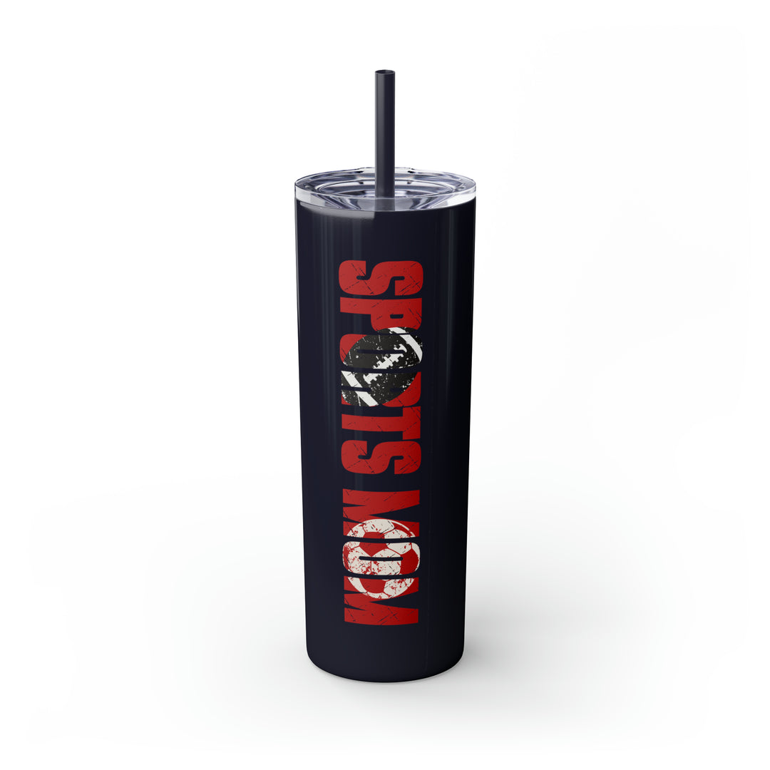 Sports Mom w/Football & Soccer Ball 20oz Skinny Tumbler