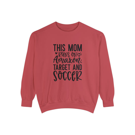 This Mom Runs on Amazon Soccer Adult Unisex Premium Crewneck Sweatshirt