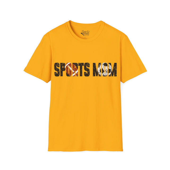 Sports Mom w/Football & Soccer Ball Adult Unisex T-Shirt