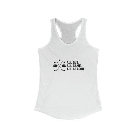 All Out All Game All Season Hockey Women's Racerback Tank