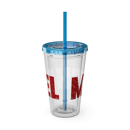 Baseball 16 oz Sunsplash Tumbler with Straw w/Custom Name