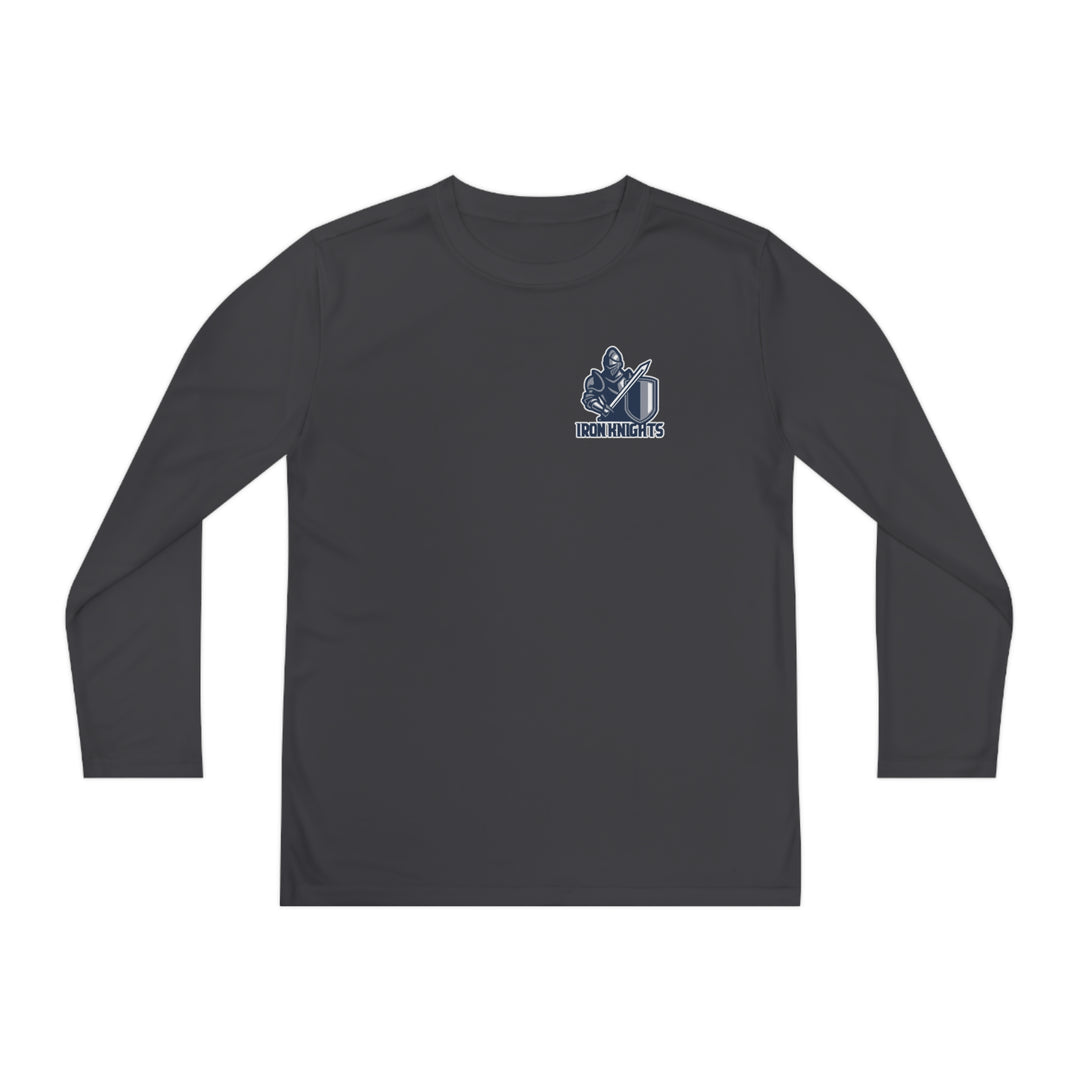 Iron Knights Youth Long Sleeve Competitor Moisture Wicking Tee W/Knight Design, Name & Number