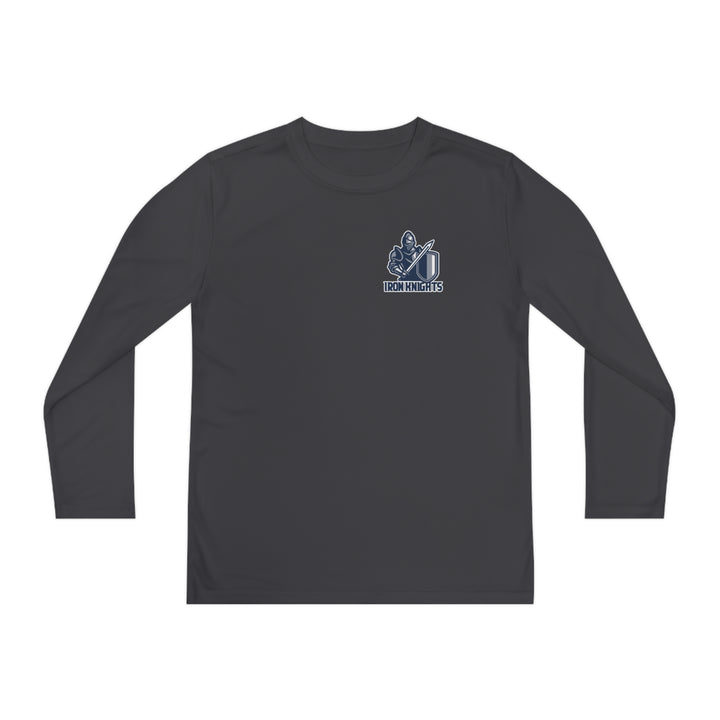 Iron Knights Youth Long Sleeve Competitor Moisture Wicking Tee W/Knight Design, Name & Number