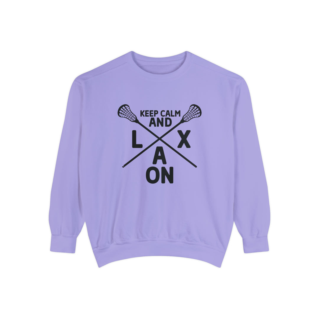 Keep Calm and LAX On Lacrosse Adult Unisex Premium Crewneck Sweatshirt