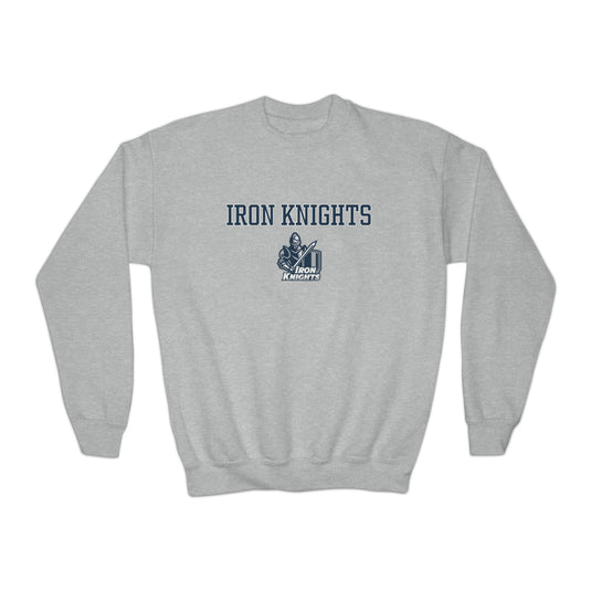 Iron Knights Youth Crewneck Sweatshirt w/Knight Design, Name & Number on back-Block Design