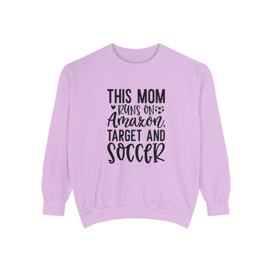 This Mom Runs on Amazon Soccer Adult Unisex Premium Crewneck Sweatshirt