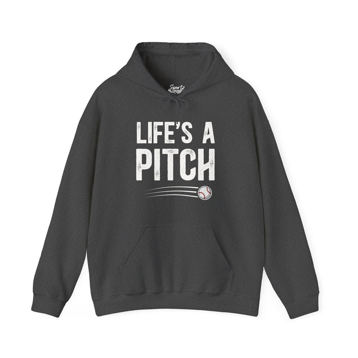 Life's a Pitch Baseball Adult Unisex Hooded Sweatshirt