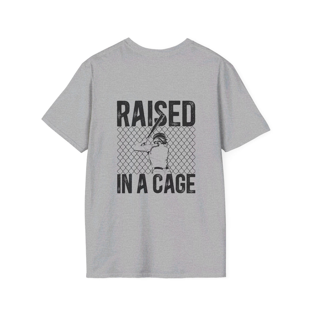 Raised in a Cage Softball Unisex Adult T-Shirt