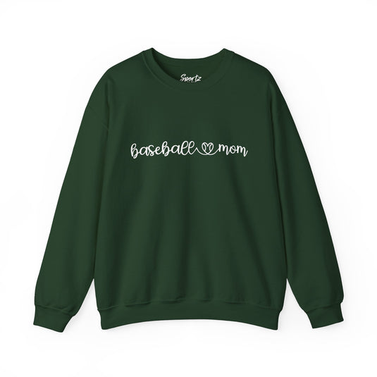 Baseball Mom with Heart Adult Unisex Basic Crewneck Sweatshirt