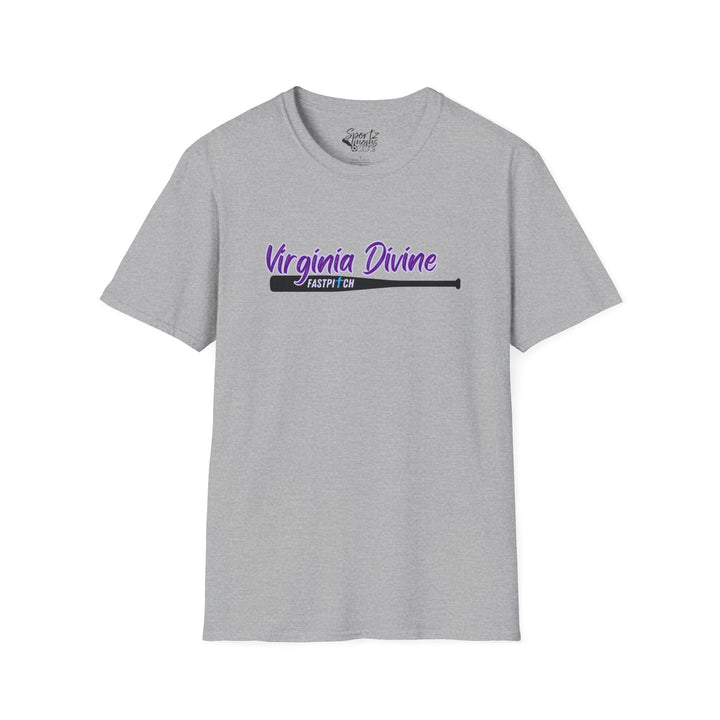 Virginia Divine Sports Unisex Adult T-Shirt - Softball Pattern Design w/Name & Number on back