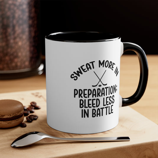 Sweat More in Preparation 11oz Hockey Accent Mug