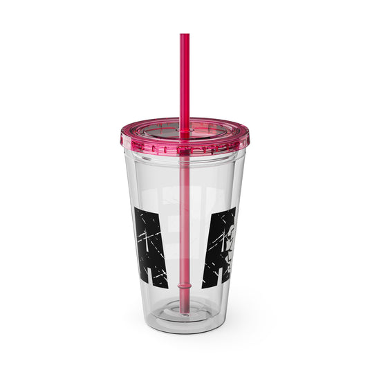 Cheer 16 oz Sunsplash Tumbler with Straw w/Custom Name