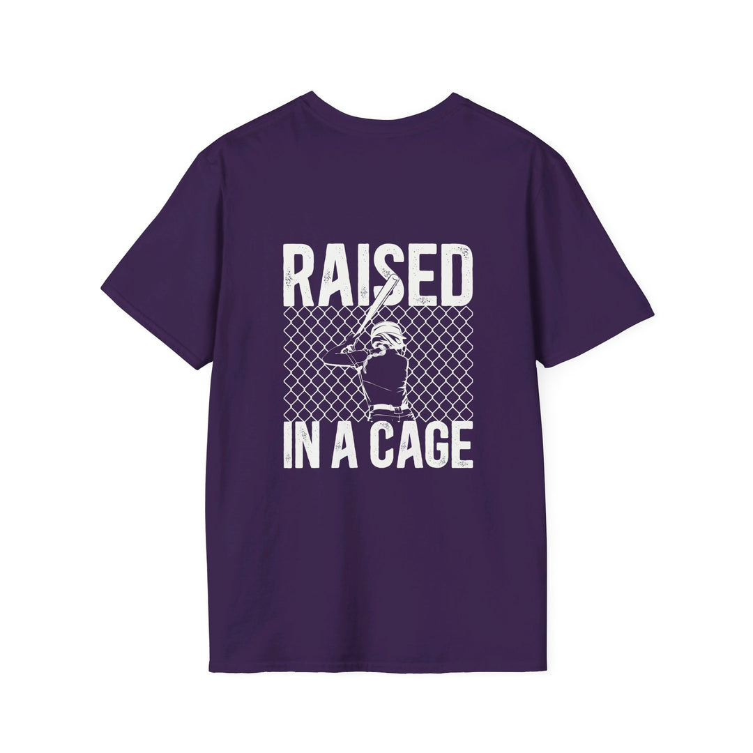 Raised in a Cage Softball Unisex Adult T-Shirt
