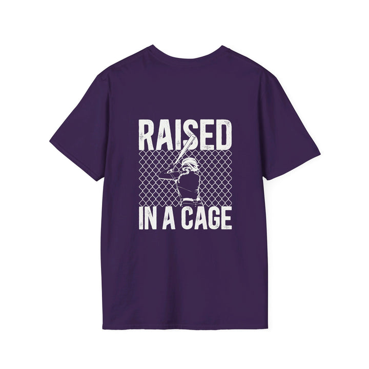 Raised in a Cage Softball Unisex Adult T-Shirt