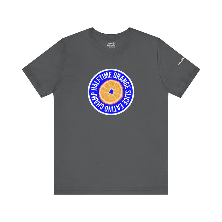 College Station Soccer Club Vanguard Unisex Adult T-Shirt - Half Time Orange Slice Eating Champ