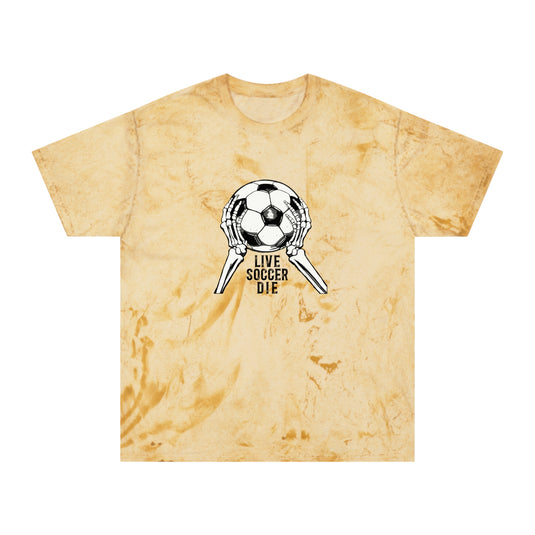 Live Soccer Die Adult Unisex Colorblast T-Shirt