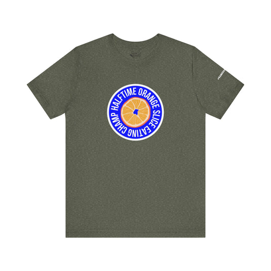 College Station Soccer Club Vanguard Unisex Adult T-Shirt - Half Time Orange Slice Eating Champ