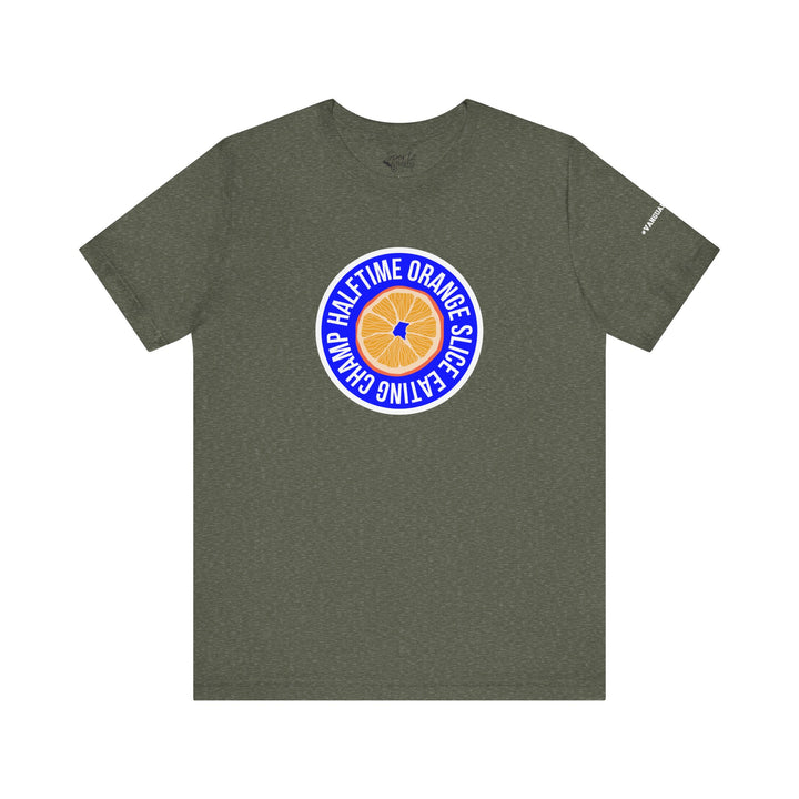 College Station Soccer Club Vanguard Unisex Adult T-Shirt - Half Time Orange Slice Eating Champ
