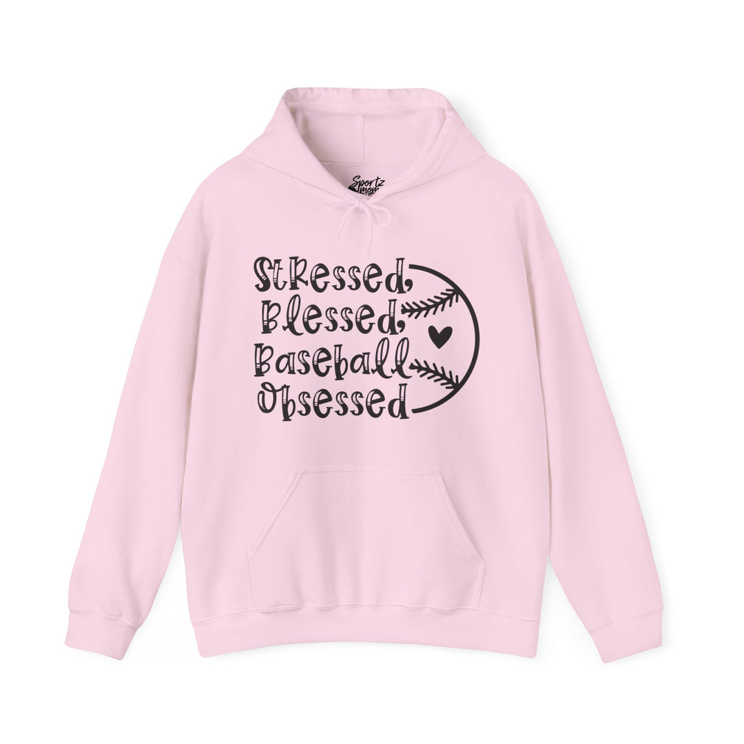 Stressed Blessed Baseball Obsessed Adult Unisex Hooded Sweatshirt