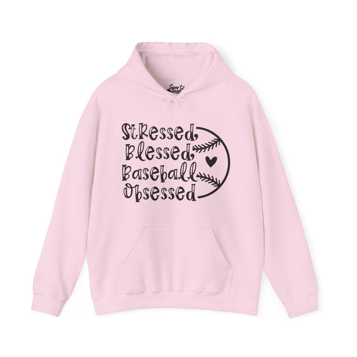 Stressed Blessed Baseball Obsessed Adult Unisex Hooded Sweatshirt