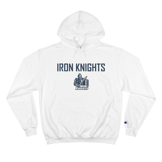 Iron Knights Champion Adult Unisex Hoodie W/Name, Number & Bible Verse - All White Design