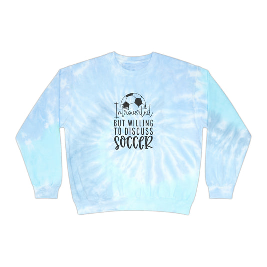 Behind Every Soccer Player Adult Unisex Tie-Dye Crewneck Sweatshirt