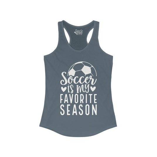 Soccer is My Favorite Season Adult Women's Racerback Tank