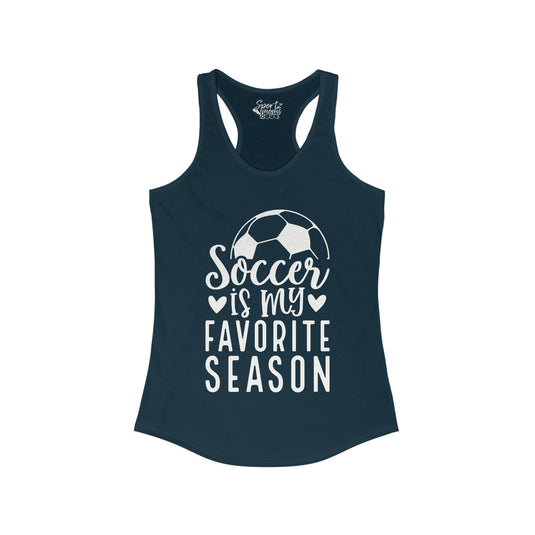 Soccer is My Favorite Season Adult Women's Racerback Tank