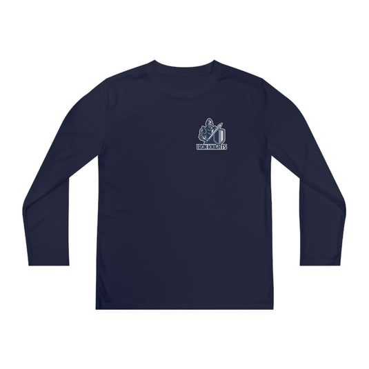 Iron Knights Youth Long Sleeve Competitor Moisture Wicking Tee W/Knight Design, Name & Number