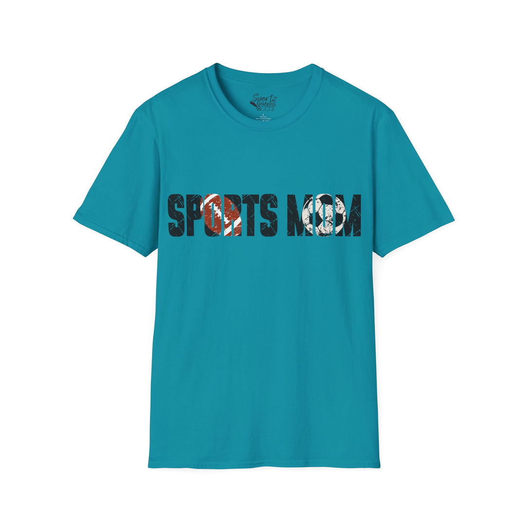Sports Mom w/Football & Soccer Ball Adult Unisex T-Shirt