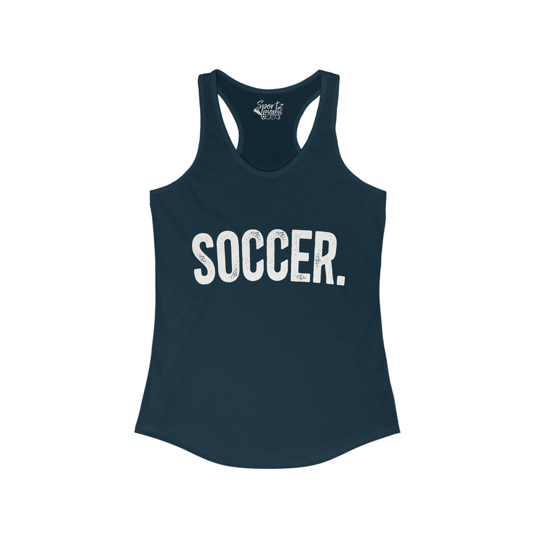 Rustic Design Soccer Adult Women's Racerback Tank