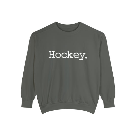 Typewriter Design Hockey Adult Unisex Premium Crewneck Sweatshirt