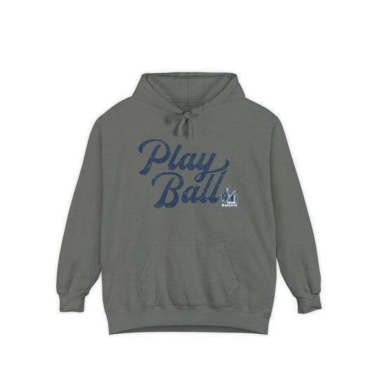 Iron Knights Premium Adult Unisex Hooded Sweatshirt - Play Ball Design w/Knight Logo