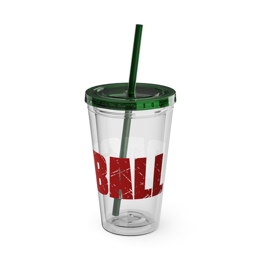 Baseball 16 oz Sunsplash Tumbler with Straw