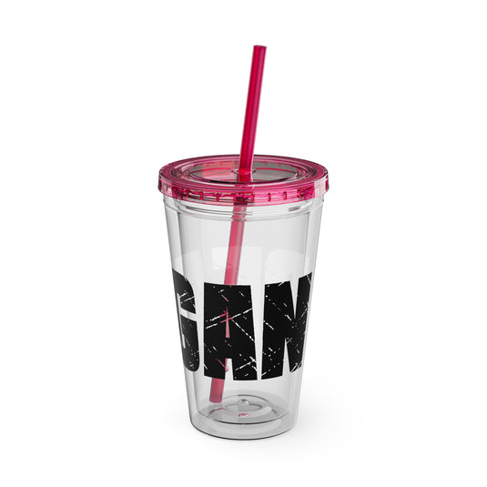 Volleyball 16 oz Sunsplash Tumbler with Straw w/Custom Name