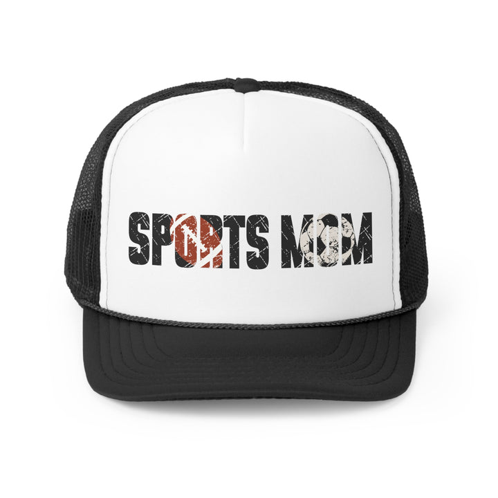 Sports Mom Trucker Hat w/Football & Soccer Ball