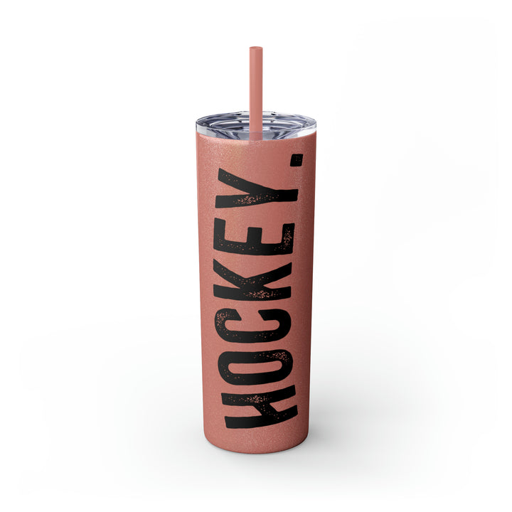 Rustic Design Hockey 20oz Skinny Tumbler with Straw in Matte or Glossy