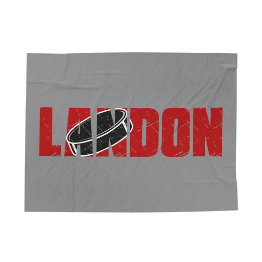 Hockey Plush Blanket w/Custom Name
