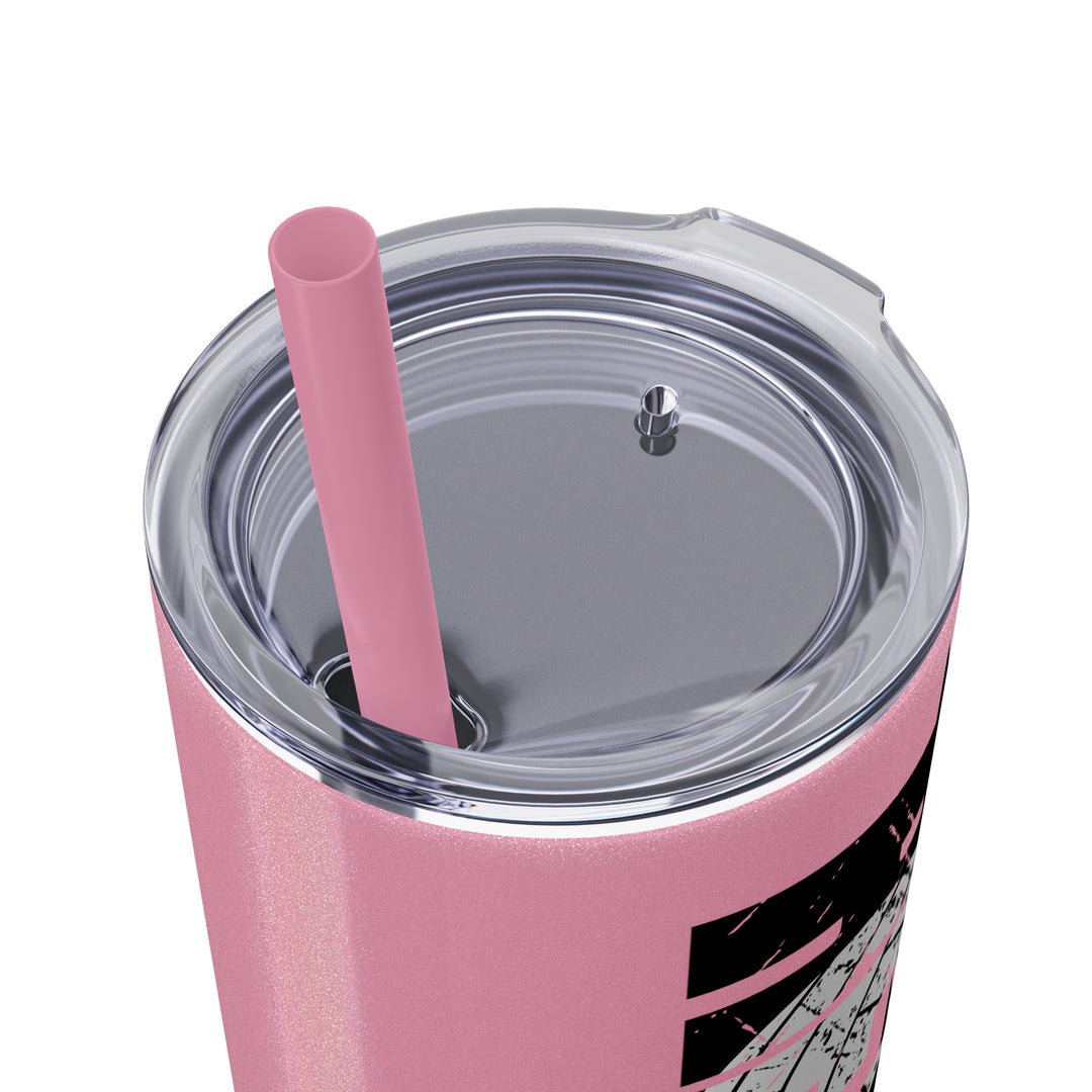 Volleyball 20oz Skinny Tumbler with Straw w/Custom Name