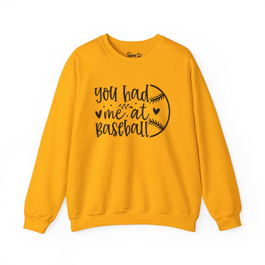 You Had Me at Baseball Adult Unisex Basic Crewneck Sweatshirt