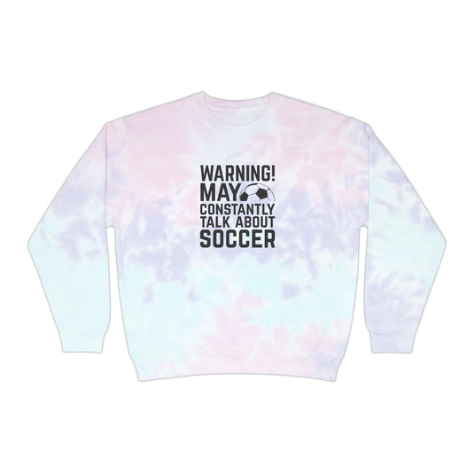 Warning Soccer Adult Unisex Tie-Dye Crewneck Sweatshirt