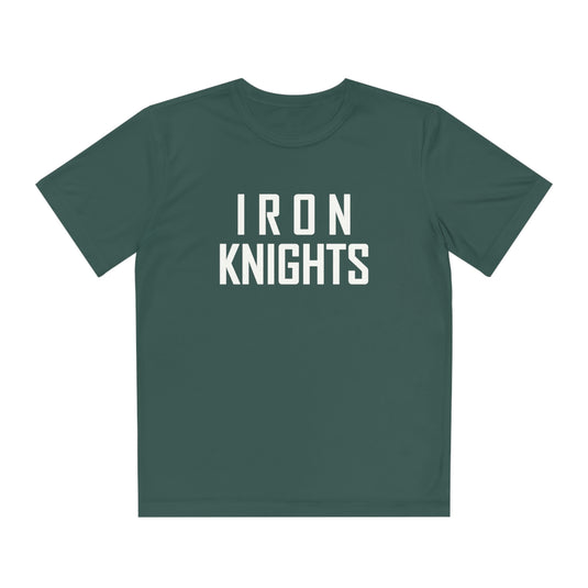 Iron Knights Youth Short Sleeve Competitor Moisture Wicking Tee w/Stacked Text Only