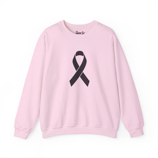 Cancer Ribbon Adult Unisex Basic Crewneck Sweatshirt