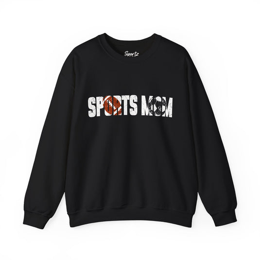 Sports Mom w/Football & Soccer Ball Adult Unisex Basic Crewneck Sweatshirt