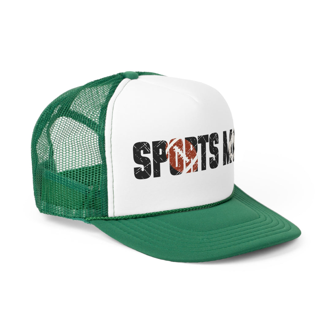 Sports Mom Trucker Hat w/Football & Soccer Ball