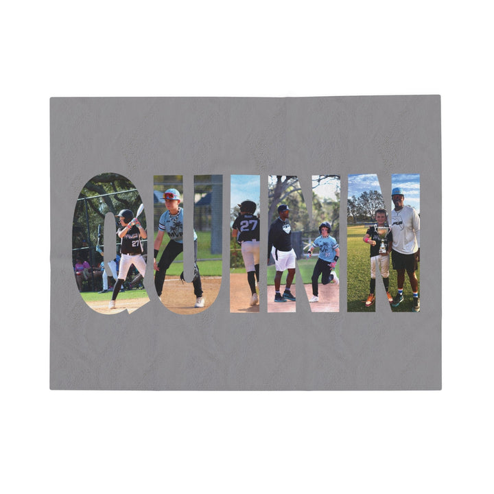 Custom Picture Block Name Plush Blanket